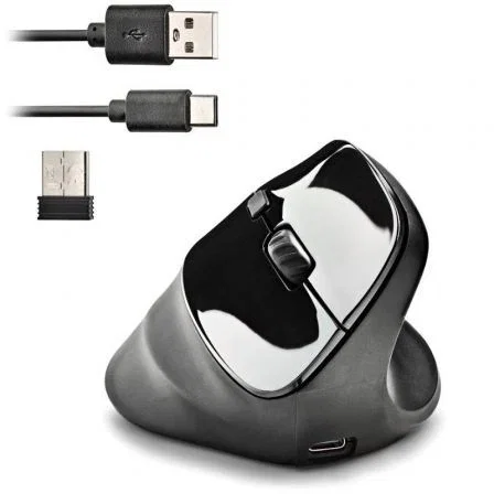 Ngs Ratón inalámbrico vertical negro ergonómico